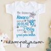 Body bebé personalizado con datos nacimiento - Imagen 2