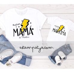 Camisetas super mamá personalizadas. Camisetas día de la madre personalizadas
