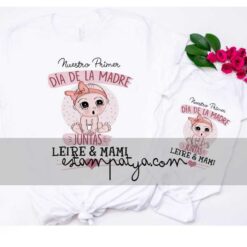 Camisetas nuestro primer día de la madre dibujo