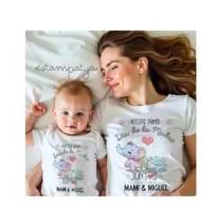 Camisetas mamá  "nuestro primer día de la madre elefantes"