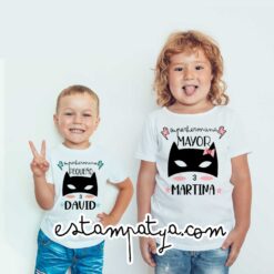 Camiseta superhermano o superhermana personalizada