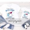 camiseta nuestro primer día de la madre brindis azul