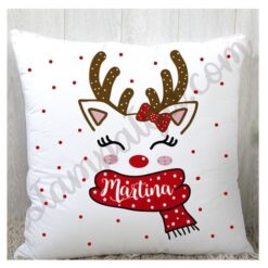 Cojin Navidad reno personalizado