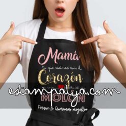 Delantal Mama cocina con el corazón