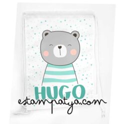 Mochila cuerdas personalizada osito a rayas