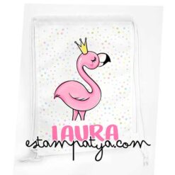 Mochila cuerdas personalizada flamingo