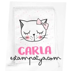 Mochila cuerdas personalizada gatita lazo