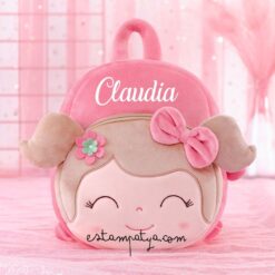Mochila de Felpa Personalizada Muñeca rosa