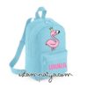 Mochila mini personalizada flamingo celeste