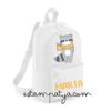 Mochila mini personalizada mapache blanca