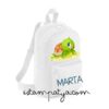 Mochila mini personalizada tortuga blanca