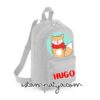 Mochila mini personalizada zorro con bufanda gris