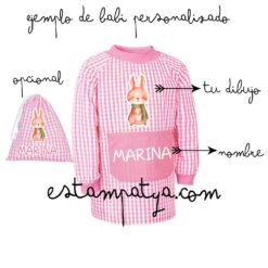 Babi personalizado con nombre y dibujo