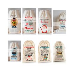 sacos navideños personalizados con nombre