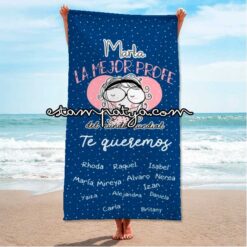 Toalla la mejor profe del mundo personalizada
