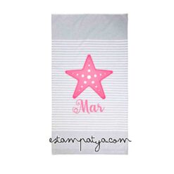Toalla Personalizada con nombre y estrella colores