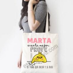 Bolsa profe personalizada se tenia que decir, bolsa con diseño personalizado para regalar a profesoras y maestras