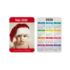 Calendarios de bolsillo personalizados con foto o logo de empresa, diseño profesional y acabado de alta calidad.