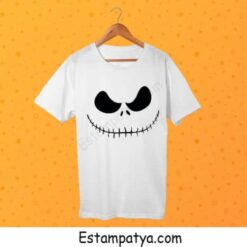 Camiseta Halloween Jack Skellington blanca con diseño del rostro de Jack