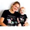 camisetas para el primer día de la madre, diseño elefantes color negro