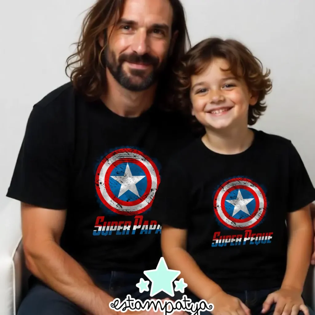 Camisetas Papá "Capitán américa super papá" imagen