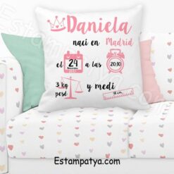 Cojin datos nacimiento del bebé
