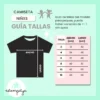 guía de tallas camisetas personalizadas para niños