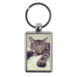 Llavero personalizado con foto de forma rectangular y metal