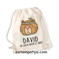 Mochila cordones personalizada me gusta hacer el indio.