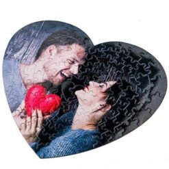 Puzzle corazón personalizado con foto de pareja, regalo romántico original