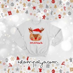 Sudadera navideña reno personalizada