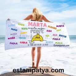 Toalla profe personalizada se tenia que decir y se dijo