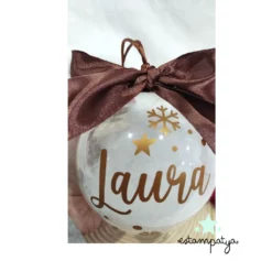 Bola Navidad plumas con nombre