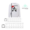 guía de tallas sudaderas de navidad con inicial