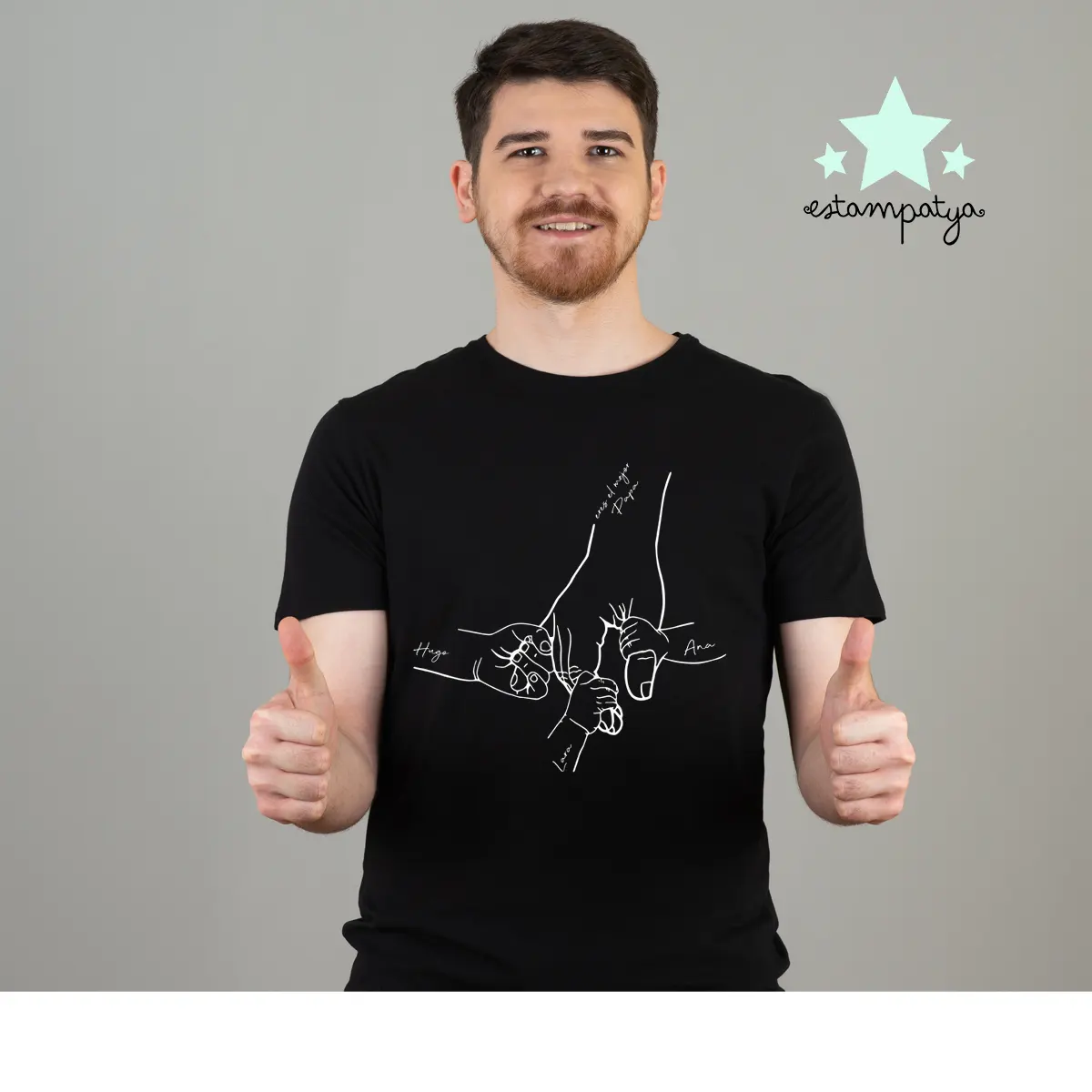 Camiseta papá manos padre e hijo ⋆ Estampatya
