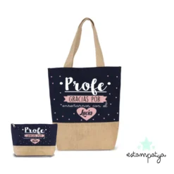 bolsa profe gracias por enseñarnos con el corazón