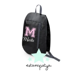 Mochila comunión nombre e inicial colores