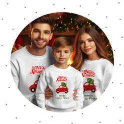 Sudadera navidad familia diseño coche