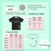 Guía de tallas camisetas y bodi personalizados