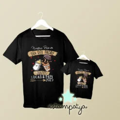Camisetas "nuestro primer día del padre café"