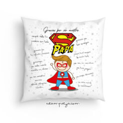 Cojín super papá frases. Cojín personalizado día del padre
