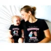 Camisetas "nuestro primer día de la madre café" rosa y negras
