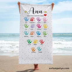 Toalla profe manos personalizada