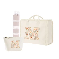 Pack playa nombre e inicial flores