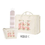 Pack playa nombre e inicial flores modelo c