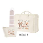 Pack playa nombre e inicial flores modelo b