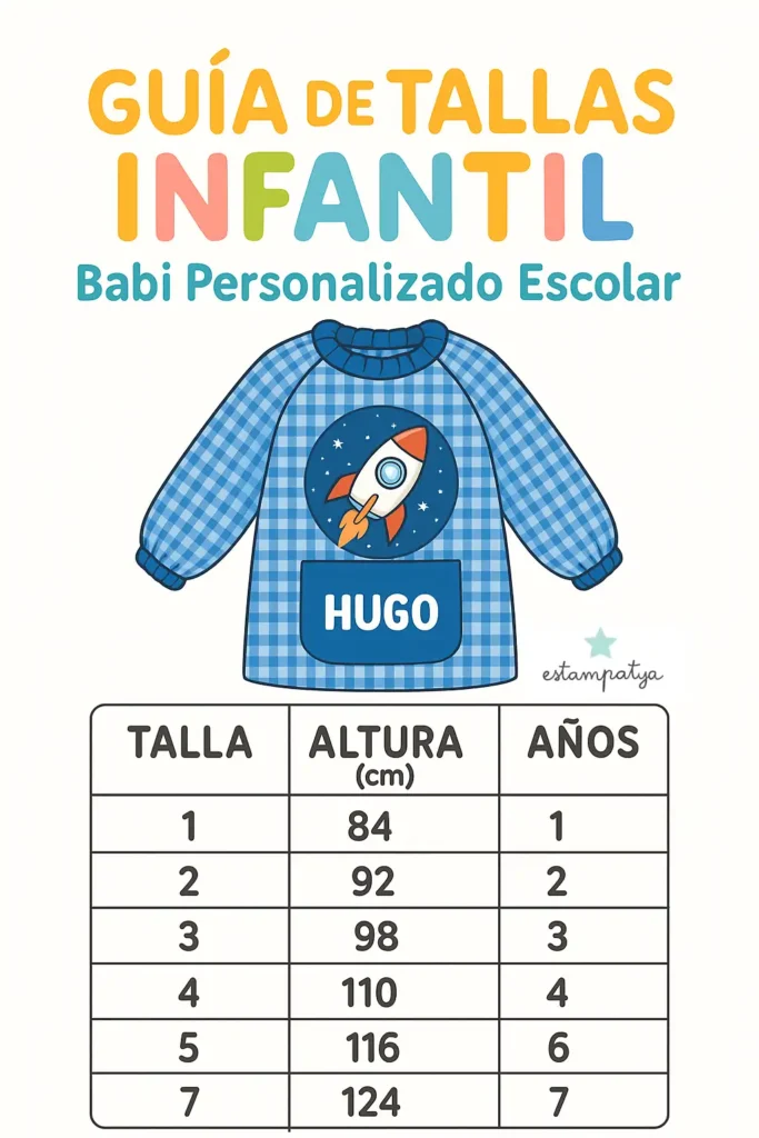 guia de talla babi payaso personalizado
