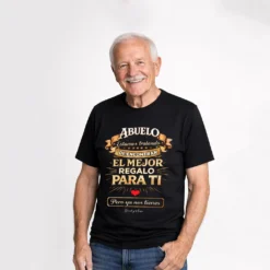 Camiseta personalizada para abuelo regalo original negro
