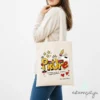 Bolsa de Tela Personalizada "Profe" con Diseño de Lápices y Nombre