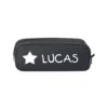 Estuche escolar personalizado negro con nombre